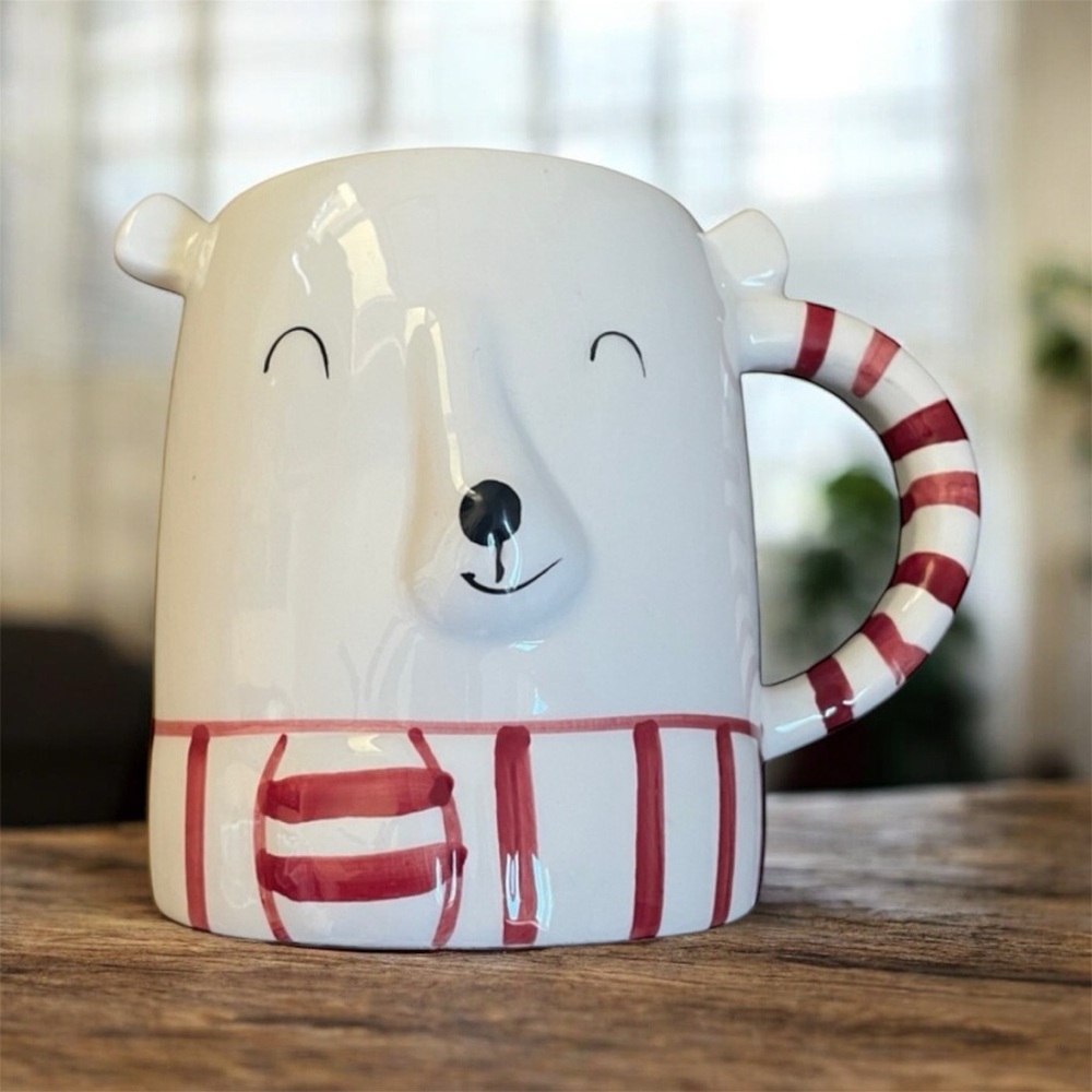 Ceramic Polar Bear Coffee Mug White Tea Christmas Holiday Gift Stocking Stuffer‎